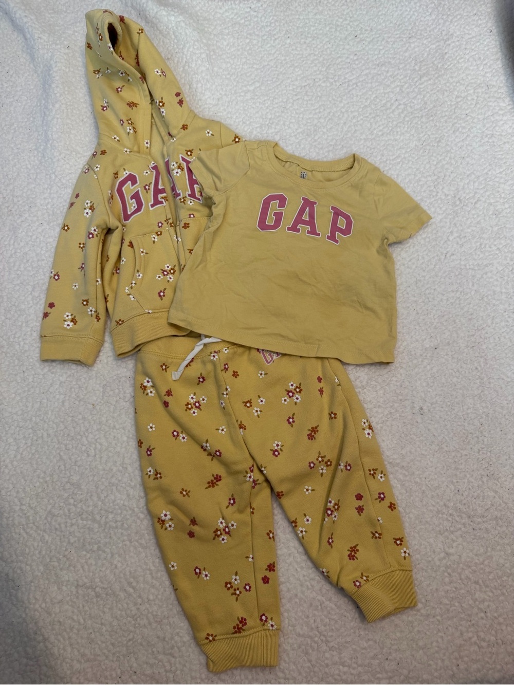 GAP Kids Floral 3-Piece Hoodie Tee & Joggers Set
